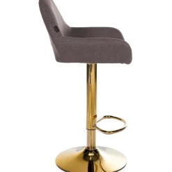 CLP Set van 2 Barkruk Braga goud Frame - Stof - bruin