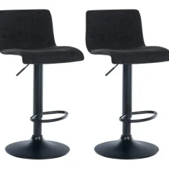 CLP Set van 2 Barkruk Branford zwart Frame - Stof - zwart