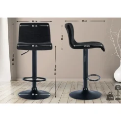 CLP Set van 2 Barkruk Branford zwart Frame - Stof - zwart