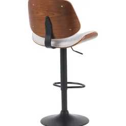 CLP Set van 2 Barkruk Clawson zwart Frame - Stof - walnoot/creme