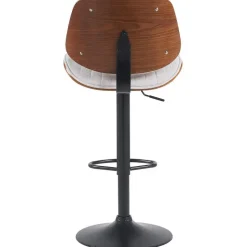 CLP Set van 2 Barkruk Clawson zwart Frame - Stof - walnoot/creme