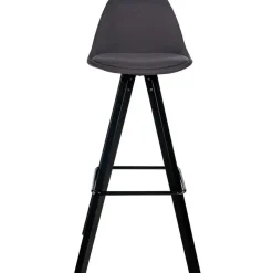 CLP Set van 2 Barkruk Corbin zwart Frame - Stof - donkergrijs