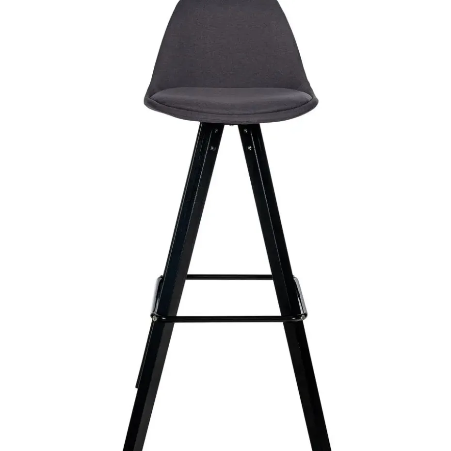 CLP Set van 2 Barkruk Corbin zwart Frame - Stof - donkergrijs