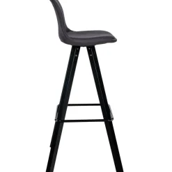 CLP Set van 2 Barkruk Corbin zwart Frame - Stof - donkergrijs