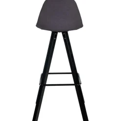 CLP Set van 2 Barkruk Corbin zwart Frame - Stof - donkergrijs