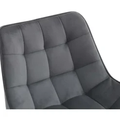 CLP Set van 2 Barkruk Dartford mat zwart Frame - Fluweel - donkergrijs