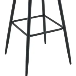 CLP Set van 2 Barkruk Dartford mat zwart Frame - Fluweel - donkergrijs