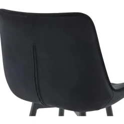 CLP Set van 2 Barkruk Dartford mat zwart Frame - Fluweel - zwart