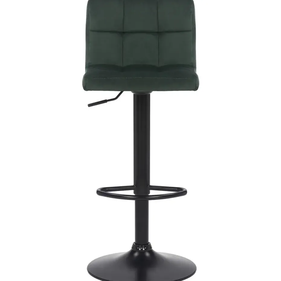 CLP Set van 2 Barkruk Feni zwart Frame - Fluweel - groen