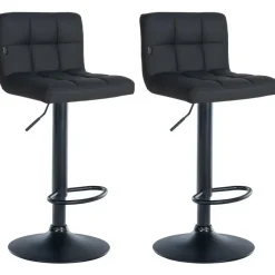 CLP Set van 2 Barkruk Feni zwart Frame - Kunstleer - zwart