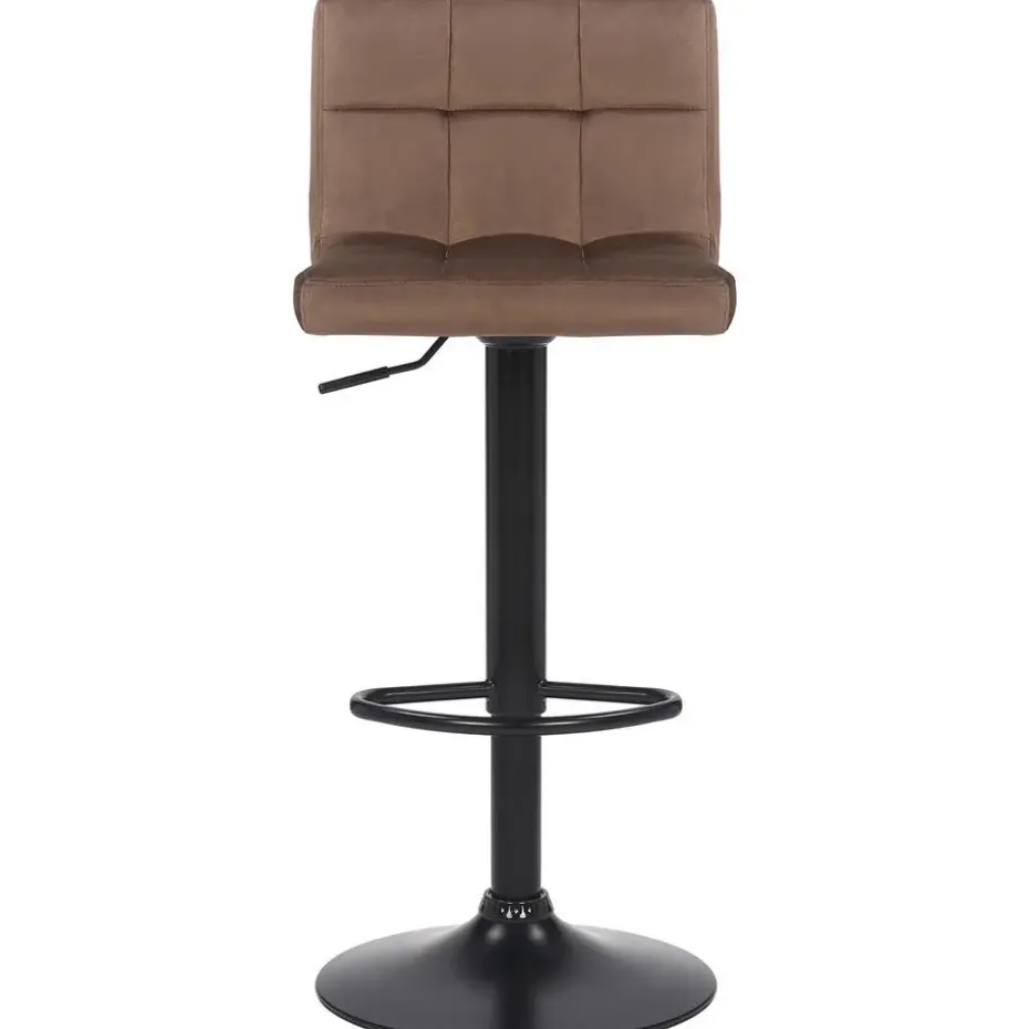 CLP Set van 2 Barkruk Feni zwart Frame - Fluweel - bruin