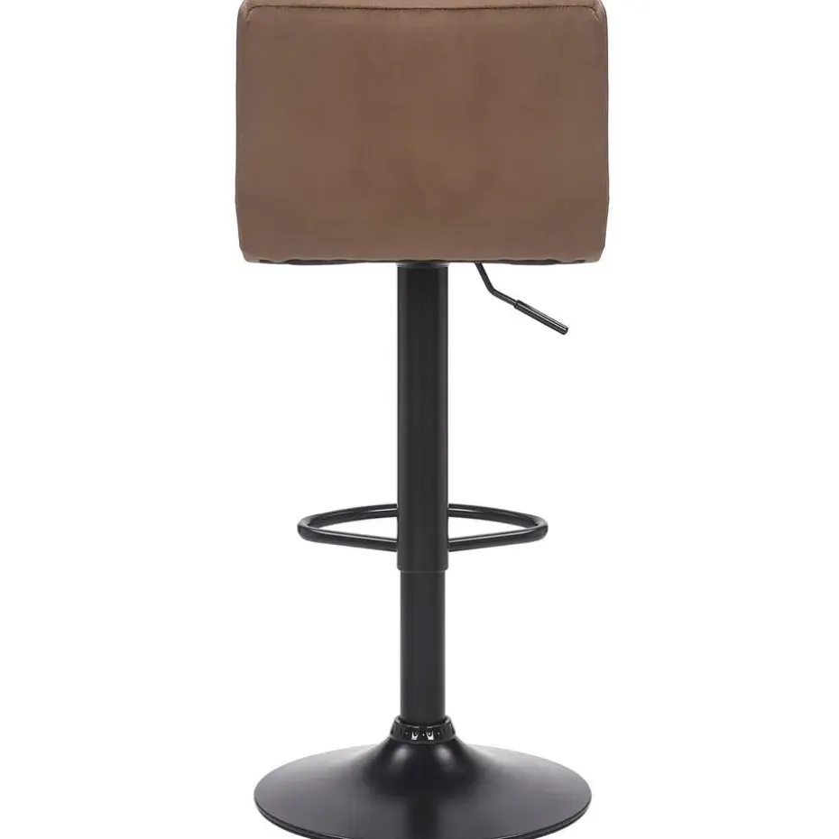 CLP Set van 2 Barkruk Feni zwart Frame - Fluweel - bruin