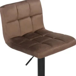 CLP Set van 2 Barkruk Feni zwart Frame - Fluweel - bruin