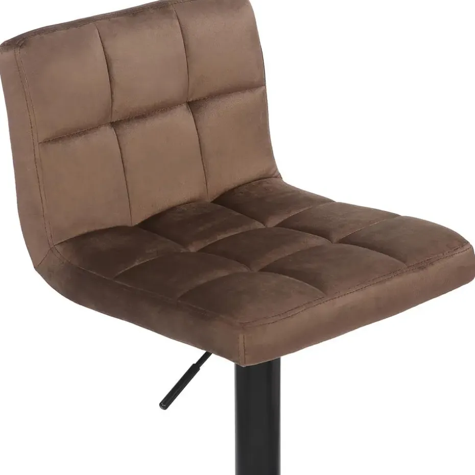 CLP Set van 2 Barkruk Feni zwart Frame - Fluweel - bruin