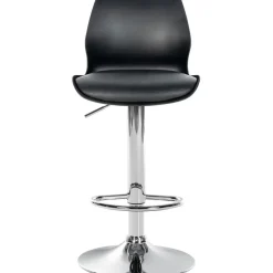 CLP Set van 2 Barkruk Gilbert chroom Frame - Kunststof - zwart