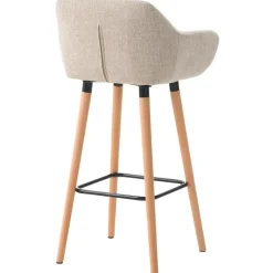 CLP Set van 2 Barkruk Grant natura Frame - Stof - creme