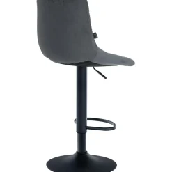 CLP Set van 2 Barkruk Jerry zwart Frame - Fluweel - donkergrijs