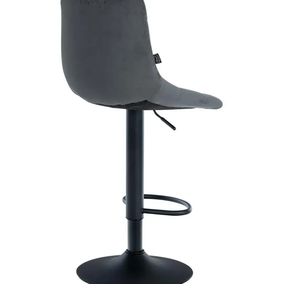 CLP Set van 2 Barkruk Jerry zwart Frame - Fluweel - donkergrijs