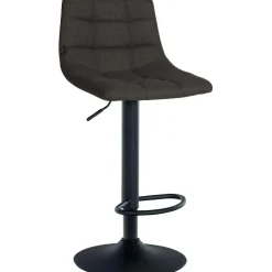 CLP Set van 2 Barkruk Jerry zwart Frame - Stof - donkergrijs