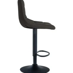 CLP Set van 2 Barkruk Jerry zwart Frame - Stof - donkergrijs