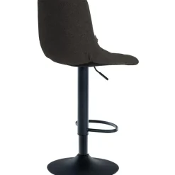 CLP Set van 2 Barkruk Jerry zwart Frame - Stof - donkergrijs