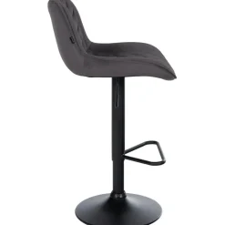 CLP Set van 2 Barkruk Kasson zwart Frame - Fluweel - zwart