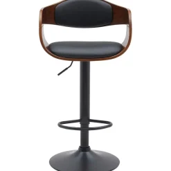 CLP Set van 2 Barkruk Kingston mat zwart Frame - Kunstleer - walnoot/zwart