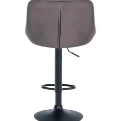 CLP Set van 2 Barkruk Lazio zwart Frame - Fluweel - grijs