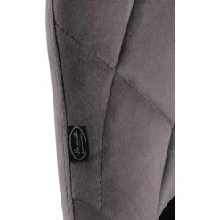 CLP Set van 2 Barkruk Lazio zwart Frame - Fluweel - grijs