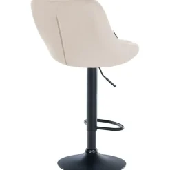 CLP Set van 2 Barkruk Lazio zwart Frame - Fluweel - creme