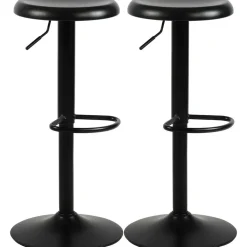 CLP Set van 2 Barkruk Williston Metaal - zwart