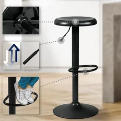 CLP Set van 2 Barkruk Williston Metaal - zwart