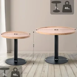 CLP Set van 2 Bijzettafel Aspen mat zwart Frame - Hout - natura