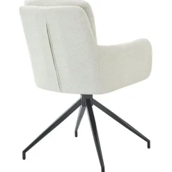 CLP Set van 2 Eetkamerstoel Pickett mat zwart Frame - Stof - creme