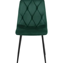 CLP Set van 2 Eetkamerstoel Clairton zwart Frame - Fluweel - groen