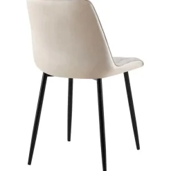 CLP Set van 2 Eetkamerstoel Gifford mat zwart Frame - Fluweel - grijs