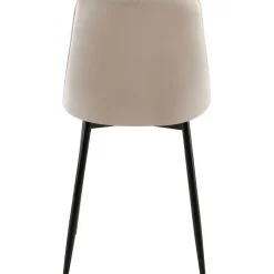 CLP Set van 2 Eetkamerstoel Gifford mat zwart Frame - Fluweel - grijs