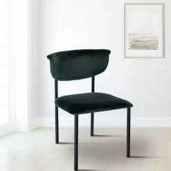 CLP Set van 2 Eetkamerstoel Gambell Fluweel - donkergroen