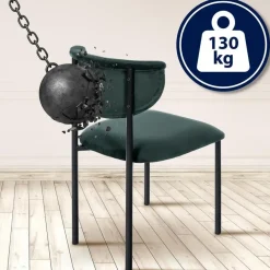 CLP Set van 2 Eetkamerstoel Gambell Fluweel - donkergroen