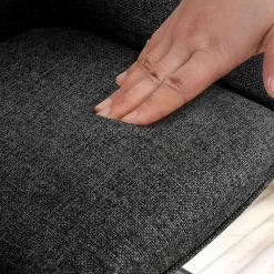 CLP Set van 2 Eetkamerstoel Tipton zwart Frame - Stof - donkergrijs