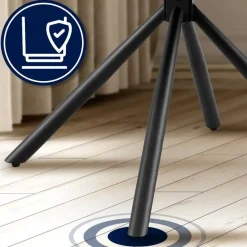 CLP Set van 2 Eetkamerstoel Tipton zwart Frame - Stof - donkergrijs