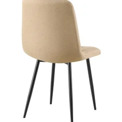 CLP Set van 2 Eetkamerstoel Clairton zwart Frame - Stof - taupe