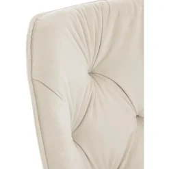 CLP Set van 4 Eetkamerstoel Tanna zwart Frame - Fluweel - creme
