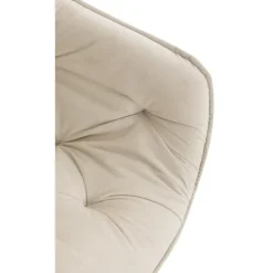 CLP Set van 4 Eetkamerstoel Tanna zwart Frame - Fluweel - creme