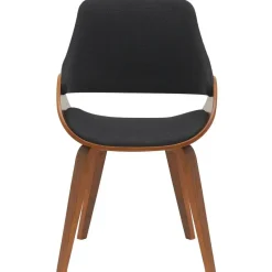 CLP Set van 2 Eetkamerstoel Vangale walnoot Frame - Stof - walnoot/zwart