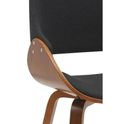 CLP Set van 2 Eetkamerstoel Vangale walnoot Frame - Stof - walnoot/zwart