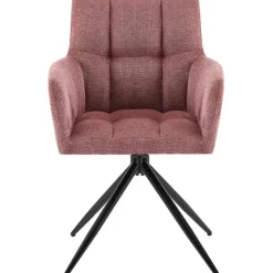 CLP Set van 2 Eetkamerstoel Jonah zwart Frame - Stof - robijnrood