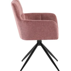 CLP Set van 2 Eetkamerstoel Jonah zwart Frame - Stof - robijnrood