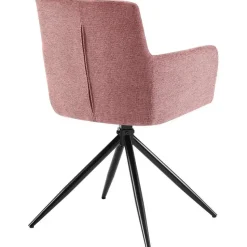 CLP Set van 2 Eetkamerstoel Jonah zwart Frame - Stof - robijnrood