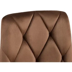 CLP Set van 2 Eetkamerstoel Clairton zwart Frame - Fluweel - bruin